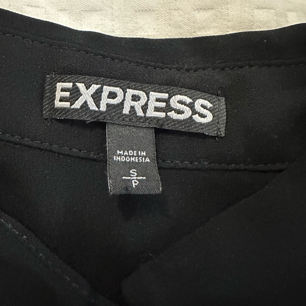 Vintage express cut out shoulder black button front blouse - Picture 3 of 5